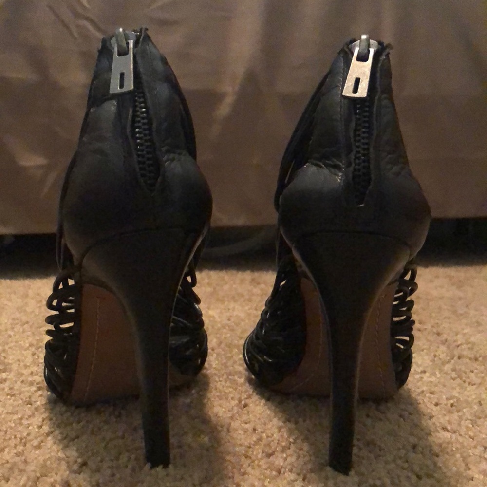 Sam Edelman Rhinestone Size 7 Strappy Black heel - Picture 5 of 8
